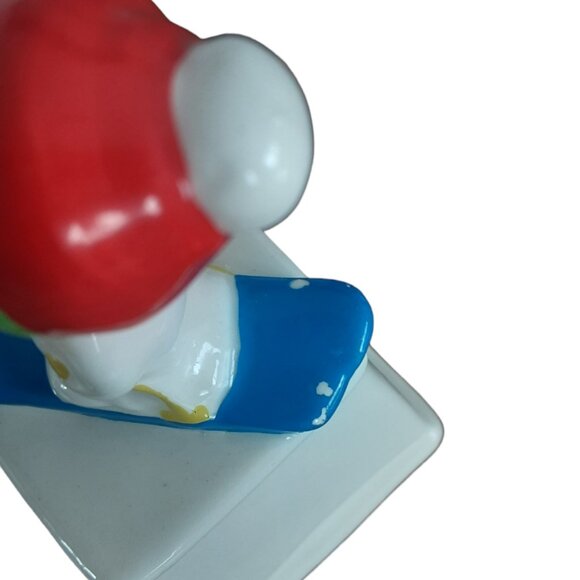 Vintage Snoopy Ski Ceramic Aviva Trophy Figurine - Picture 6 of 8